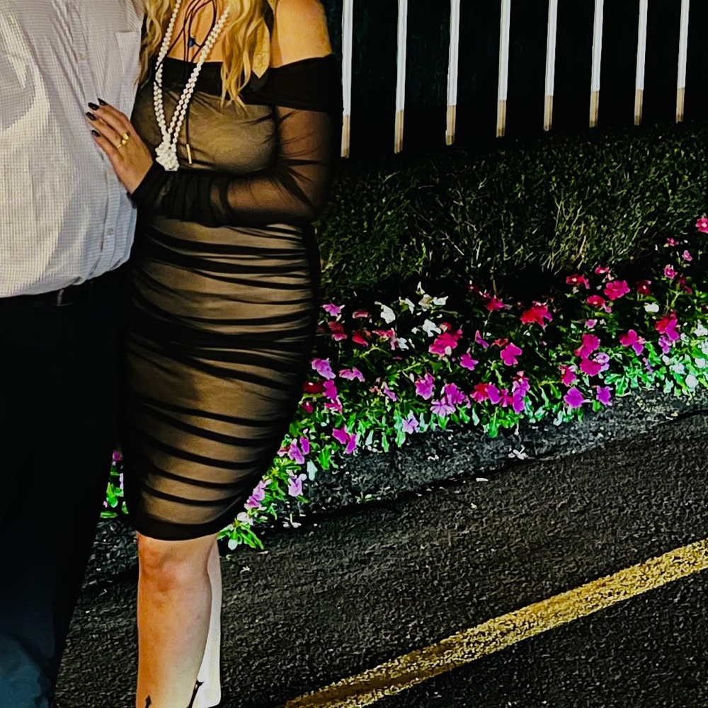 Amazon Black Bodycon Off-Shoulder Cocktail Dress